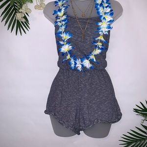 Striped black and wish romper